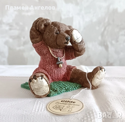 Колекционерска фигурка мече Gilde Teddi Gilde Baby Pink - ръчна изработка. , снимка 2 - Колекции - 53853291
