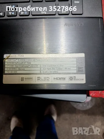 Лаптоп Acer Aspire v3-772g, снимка 2 - Лаптопи за дома - 56278960