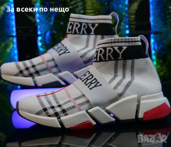 Burberry Унисекс👟Дамски Маратонки С Кутия👟Мъжки Спортни Обувки Цвят Бежаво Код S308
