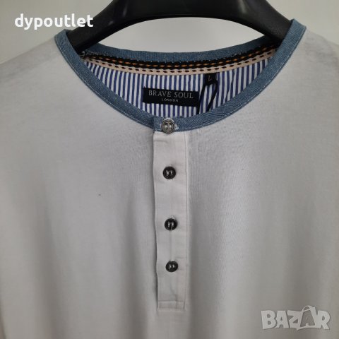 Мъжка памучна блуза с цепка и копчета BRAVE SOUL ,размери - M, L, XL и XXL. , снимка 5 - Блузи - 39265990