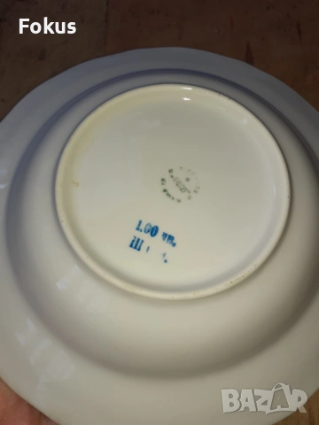 Български порцелан чиния флорална шарка, снимка 4 - Антикварни и старинни предмети - 53267919