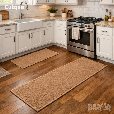 Комплект от 2 броя противоплъзгащи кухненски килими, снимка 4 - Други стоки за дома - 53358913