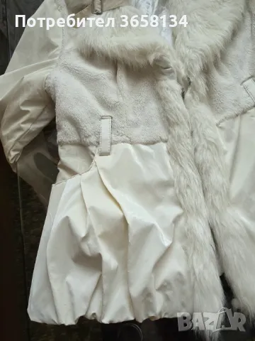 Красиво бяло дамско яке с пух, снимка 4 - Якета - 47993246