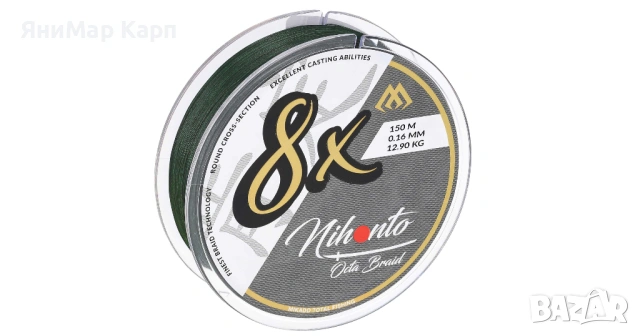 Плетено влакно за поводи Mikado Nihonto Octa Braid Green 10м – 8 нишки, снимка 2 - Такъми - 53780043