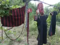 Автентични носии (Саи / Клашници) и рядка бебешка люлка (Цедилка) – Разлог/Пирин, 1890-1910 г., снимка 11