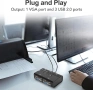 2-портов VGA KVM превключвател, USB превключвател за 2 компютъра, споделяне на 1 монитор, клавиатура, снимка 2