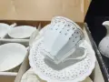 български костен порцелан Бонония сервиз за чай кафе , снимка 5