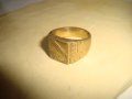 СТАР ПОЗЛАТЕН БРОНЗОВ ПРЪСТЕН ОРНАМЕНТИРАН РЪЧНО МАЙСТОРСКА АРТ ДЕКО СТИЛ ИЗРАБОТКА МАСИВЕН 21881, снимка 4