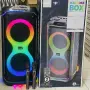 Brodu BTS-2368 Dual 8" – Караоке система / Bluetooth парти колона с два безжични микрофона, RGB свет, снимка 1