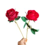 782 Изкуствена роза червена разцъфнала декорация за дом 60см, снимка 2