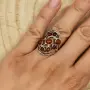 Регулируем сребърен пръстен с Балтийски кехлибар , снимка 2