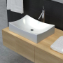 Керамична мивка в силно гланцирано бяло, за баня  , снимка 1 - Мивки - 44824389