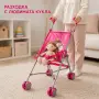 Сгъваема розова количка тип чадър за кукли с еднорог, снимка 4
