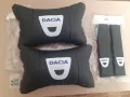 Качествени черни изцяло кожени възглавнички ,калъфи и капачки Дачиа, снимка 1