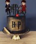 Хари Потър harry potter Happy Birthday черен пластмасов черен топер украса декор за торта рожден, снимка 1 - Други - 42652762