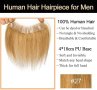 Нова Човешка коса Тъмно руса лента /Тупе за мъже V-образна форма, снимка 3