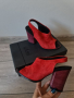 Дамски сандали GiAnni на ток от естествен велур в червен цвят