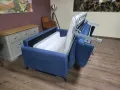 Дизайнерски син диван от плат тройка с функция сън, снимка 11