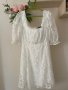 Нова кокетна кукленска елегантна буфан ръкав бяла дантела бяла дантелена  рокля , снимка 2