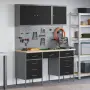 vidaXL Работен кабинет с чекмедже със съхранение 8 бр. Черен и Сив, снимка 2
