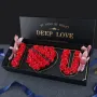 Подаръчна кутия с червени рози с надпис I LOVE YOU - LOVE BUKET RED, снимка 4