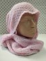 Дамски плетен шал обръч в розово  - 279, снимка 1 - Шалове - 13071951