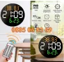 Цифров стенен часовник с кръгъл голям дисплей с функция памет, снимка 2