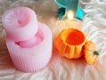 Тиква с капак силиконов молд форма калъп свещ кашпа саксия украса декор, снимка 2
