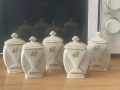 Ретро порцеланов комплект за подправки „Китка“ - Нови пазар (Винтидж), снимка 1
