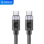 Orico кабел Cable USB C-to-C PD 100W Charging 0.5m Black - C2CZ-BK-05, 24 месеца ганация