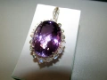 925 сребърно колие с натурален аметист 62 карата подходящо за подарък, снимка 3