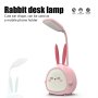 Лампа за четене USB LED Kawaii Rabbit 2в1,Настолна лампа,Детска защита на очите,Карикатура Зайче, снимка 5