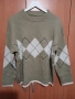 НОВ ПУЛОВЕР ОТ МЕКО ПЛЕТИВО В ЦВЯТ КАКИ С ШАРКА  РОМБОВЕ, снимка 2
