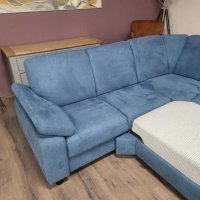 Син ъглов диван от плат с фунция сън MM-ZE1059, снимка 10 - Дивани и мека мебел - 44216139