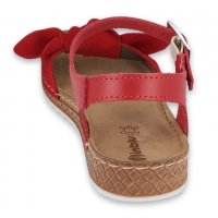 Дамски анатомични кожени сандали с панделка INBLU, Червени, снимка 3 - Сандали - 35982615