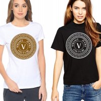 Дамска тениска Versace принт Модели,цветове и размери, снимка 8 - Тениски - 34410601