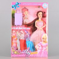 Кукла Барби с дете, рокли и куфар, снимка 1 - Кукли - 39024766