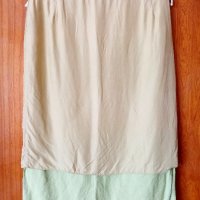 Права ленена пола с подплата в бледозелен цвят , снимка 3 - Поли - 41841634