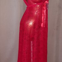 М/ XL Дълга дантелена рокля / нощница/ в  червено, снимка 2 - Рокли - 41671994