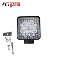 LED халоген 27w - Квадрат - 9 led IP67 1бр, снимка 1 - Аксесоари и консумативи - 35699205