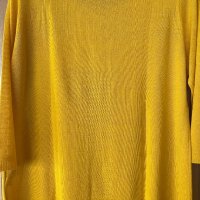 Жълта блуза фино памучно плетиво, снимка 2 - Блузи с дълъг ръкав и пуловери - 39099589
