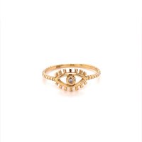 Златен дамски пръстен 1,27гр. размер:55 14кр. проба:585 модел:20067-2, снимка 1 - Пръстени - 42528898