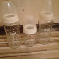 Детски стъклени шишета NUK, снимка 1 - Прибори, съдове, шишета и биберони - 42111415