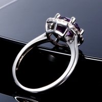 Сребърни пръстени - сапфир, рубин, изумруд, аметист,аметист, аквамарин, снимка 9 - Пръстени - 34254065