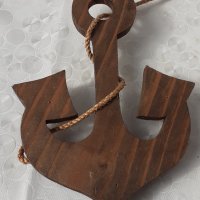 Стенна дървена закачалка за ключове, дърво котва, морска, снимка 5 - Други - 39886951