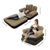 Надуваем фотьойл и кресло превръщащо се в легло 5в1, многофункционално за удобство и комфорт, снимка 4 - Дивани и мека мебел - 44623050