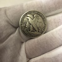 Сребърна монета САЩ ½ долар, 1943 Walking Liberty Half Dollar Маркировка на монетния двор "D" - Денв, снимка 13 - Нумизматика и бонистика - 41402713