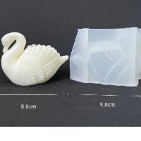 3D лебед с поставка за свещ свещник силиконов молд форма фондан смола гипс шоколад декор, снимка 4 - Форми - 42365058