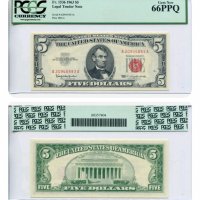 USA 🇺🇸  $ 5 DOLLARS 1963 PCGS 66PPQ, снимка 2 - Нумизматика и бонистика - 38850638