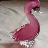Стъклена патица Murano розово стъкло , снимка 4 - Колекции - 42674870